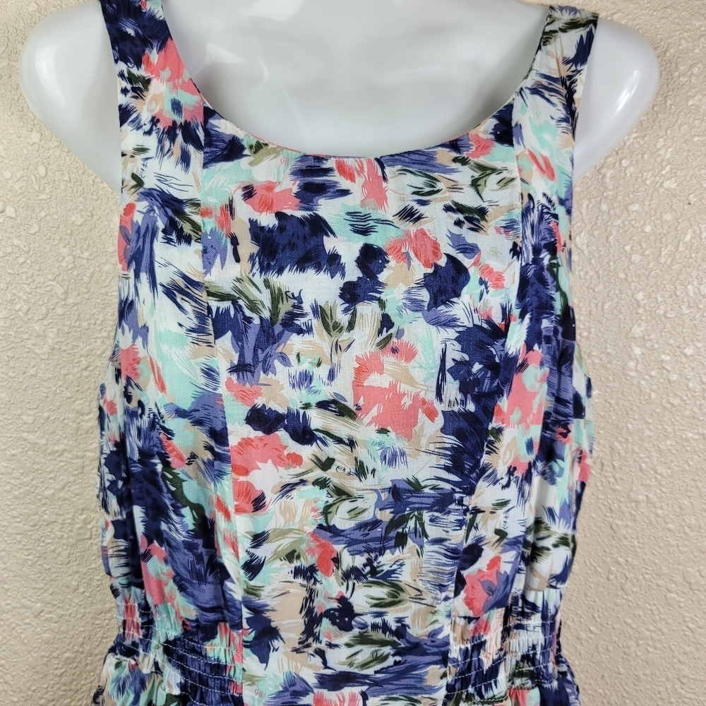 Akualani Abstract Print Sleeveless ruffles Dress Sz M - Picture 5 of 9